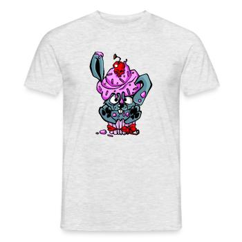 Kaninchenkuchen - Männer T-Shirt - Grau meliert - Vorne - AI Model Male 178 dark (178cm)