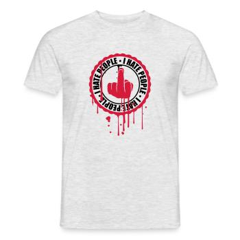 graffiti spray drops stickers stickers fuck you - Men's T-Shirt - heather grey - Front - AI Model Male 178 dark (178cm)