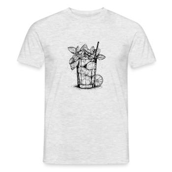 Mojito Time - Cool cocktail motif - Men's T-Shirt - heather grey - Front - AI Model Male 178 dark (178cm)