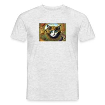 Chat mignon - T-shirt homme - gris chiné - Devant - AI Model Male 178 dark (178cm)