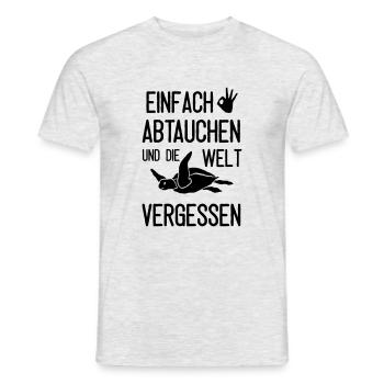 Einfach mal abtauchen - Männer T-Shirt - Grau meliert - Vorne - AI Model Male 178 dark (178cm)