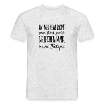 Lustiger Griechischer Spruch Griechenland Geschenk - Männer T-Shirt - Grau meliert - Vorne - AI Model Male 178 dark (178cm)
