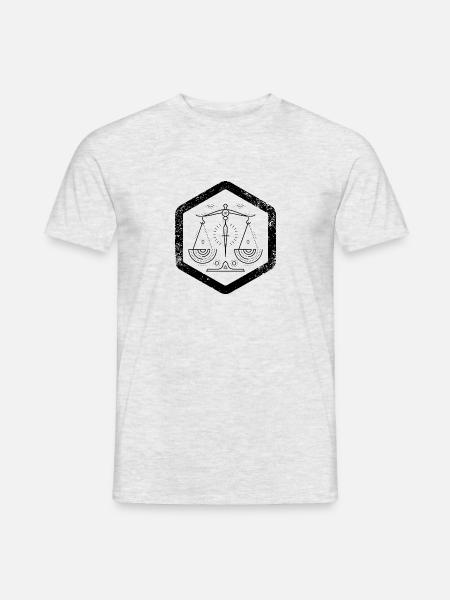 Hexagon · Zodiac Signs · Libra · Waage - Mænd T-shirt - grå meleret
