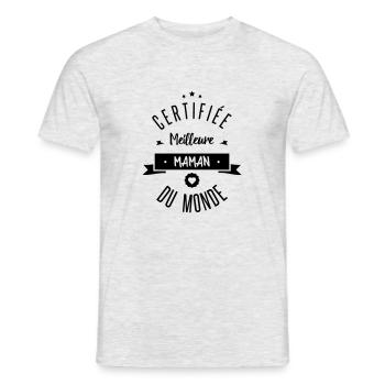 MEILLEURE MAMAN - T-shirt homme - gris chiné - Devant - AI Model Male 178 dark (178cm)