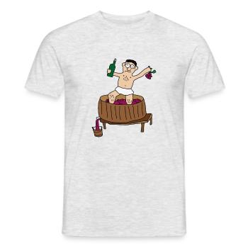 Wein | Weinlese Weinernte Weintrinker Rotwein Fass - Männer T-Shirt - Grau meliert - Vorne - AI Model Male 178 dark (178cm)