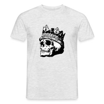 King Skull - Men's T-Shirt - heather grey - Front - AI Model Male 178 dark (178cm)