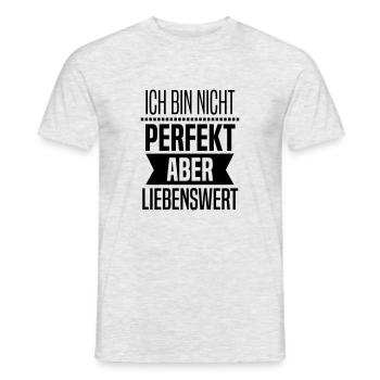 Ich Bin Nicht Perfekt Aber Liebenswert - Männer T-Shirt - Grau meliert - Vorne - AI Model Male 178 dark (178cm)