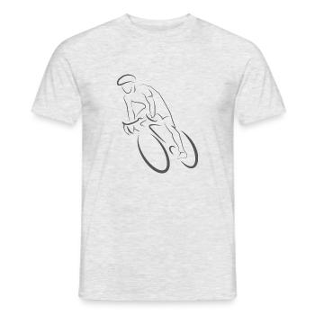 Sportsman training with a racing bike - Men's T-Shirt - heather grey - Front - AI Model Male 178 dark (178cm)