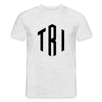 TRI TRIATHLON - Men's T-Shirt - heather grey - Front - AI Model Male 178 dark (178cm)