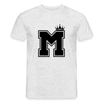 buchstabe M Krone - Männer T-Shirt - Grau meliert - Vorne - AI Model Male 178 dark (178cm)