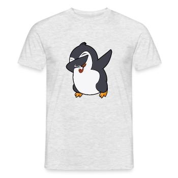 dab dabbing pinguin pfeifenraucher einhorn zubehör - Männer T-Shirt - Grau meliert - Vorne - AI Model Male 178 dark (178cm)