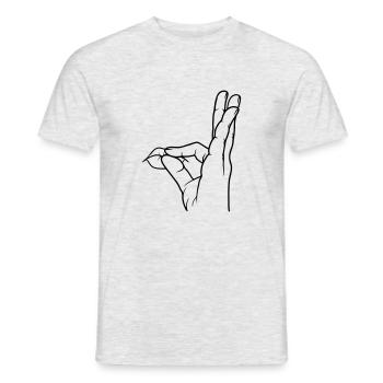 Handgeste Lob Mund küssen - Männer T-Shirt - Grau meliert - Vorne - AI Model Male 178 dark (178cm)