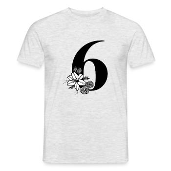 Zahl 6 - Männer T-Shirt - Grau meliert - Vorne - AI Model Male 178 dark (178cm)