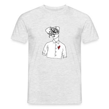 LineArt Men VIII - Männer T-Shirt - Grau meliert - Vorne - AI Model Male 178 dark (178cm)