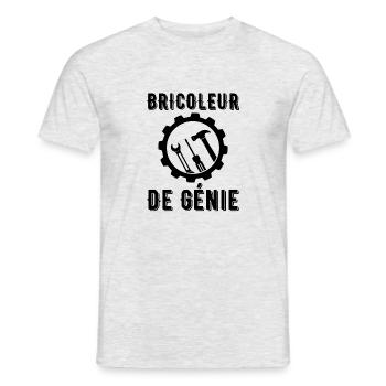 Bricoleur de génie 1 - T-shirt homme - gris chiné - Devant - AI Model Male 178 dark (178cm)