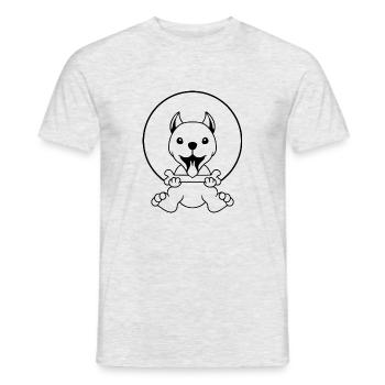 CHIEN CHAT ANIMAL DE COMPAGNIE - T-shirt homme - gris chiné - Devant - AI Model Male 178 dark (178cm)