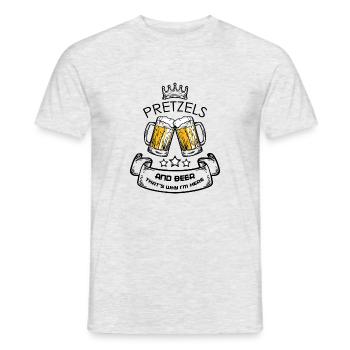 Beer Wine Whiskey Schnapps Alcohol - Men's T-Shirt - heather grey - Front - AI Model Male 178 dark (178cm)