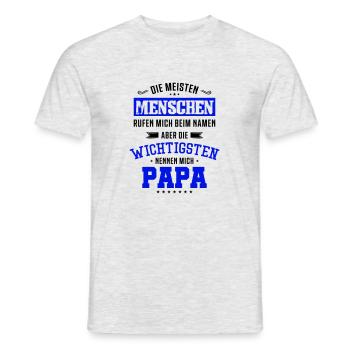 papa spruch - Männer T-Shirt - Grau meliert - Vorne - AI Model Male 178 dark (178cm)