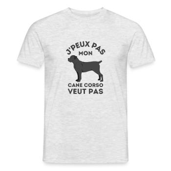mon chien cane corso ne veut pas 1 - T-shirt homme - gris chiné - Devant - AI Model Male 178 dark (178cm)
