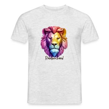 Löwe im Rainbowland - Männer T-Shirt - Grau meliert - Vorne - AI Model Male 178 dark (178cm)