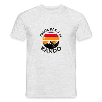 Je peux pas j ai randonnée - T-shirt homme - gris chiné - Devant - AI Model Male 178 dark (178cm)