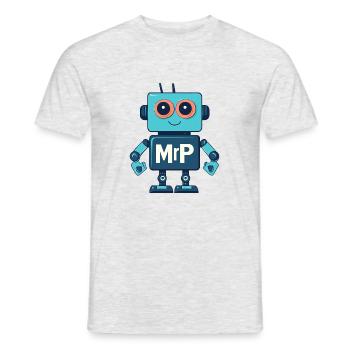 Mr Robot - Chill Mode On - Roboter KI AI - Männer T-Shirt - Grau meliert - Vorne - AI Model Male 178 dark (178cm)