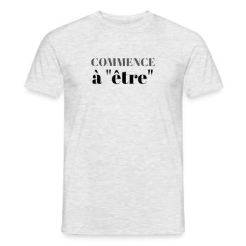 Être sois - T-shirt homme - gris chiné - Devant - AI Model Male 178 dark (178cm)
