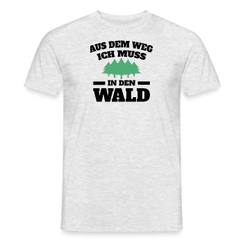 Aus dem Weg ich muss in den Wald - Männer T-Shirt - Grau meliert - Vorne - AI Model Male 178 dark (178cm)