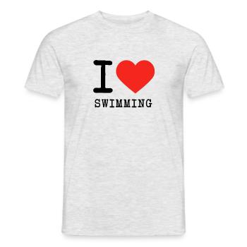 I love Swimming - Männer T-Shirt - Grau meliert - Vorne - AI Model Male 178 dark (178cm)