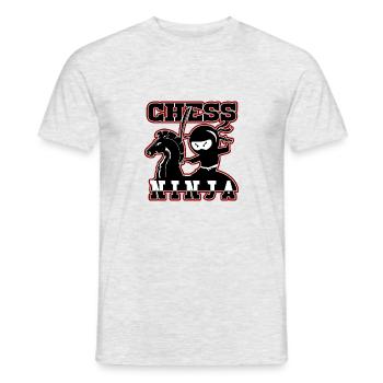 CHESS NINJA des joueurs d’échecs Ninja - Cadeau - T-shirt homme - gris chiné - Devant - AI Model Male 178 dark (178cm)