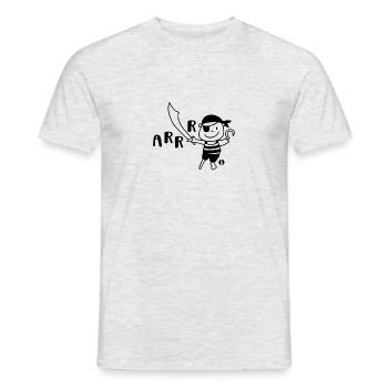 Funny pirate with saber ARRR Kids Gift Cool - Men's T-Shirt - heather grey - Front - AI Model Male 178 dark (178cm)