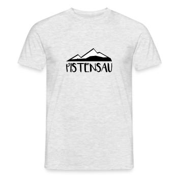 Pistensau, vacances d'hiver, le ski, les skieurs - T-shirt homme - gris chiné - Devant - AI Model Male 178 dark (178cm)