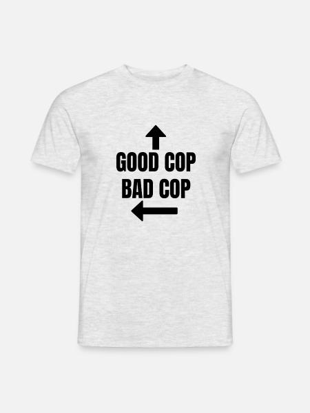 Good Cop Bad Cop Spaß Polizei Fun - Männer T-Shirt - Grau meliert