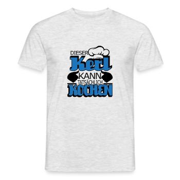 Kochen Koch Essen Bier Backen Grillen Geschenk - Männer T-Shirt - Grau meliert - Vorne - AI Model Male 178 dark (178cm)