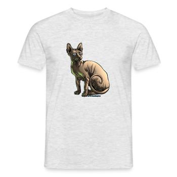 sushi le chat sphynx - T-shirt homme - gris chiné - Devant - AI Model Male 178 dark (178cm)