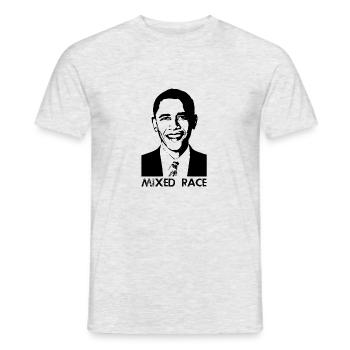 Obama - Men's T-Shirt - heather grey - Front - AI Model Male 178 dark (178cm)