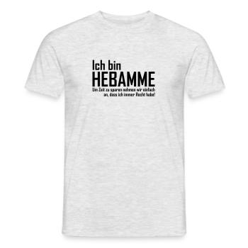 ich bin hebamme - Männer T-Shirt - Grau meliert - Vorne - AI Model Male 178 dark (178cm)