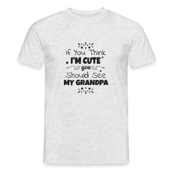 Cadeau de naissance grand-papa mignon grand-père - T-shirt homme - gris chiné - Devant - AI Model Male 178 dark (178cm)