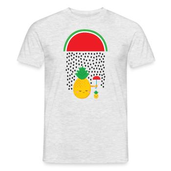 Pineapple Melon Rain - T-shirt homme - gris chiné - Devant - AI Model Male 178 dark (178cm)