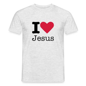 I Love Jesus - Männer T-Shirt - Grau meliert - Vorne - AI Model Male 178 dark (178cm)