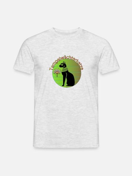 Tempelwächterkatze - Männer T-Shirt - Grau meliert