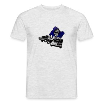 DJ Bleu F - T-shirt homme - gris chiné - Devant - AI Model Male 178 dark (178cm)