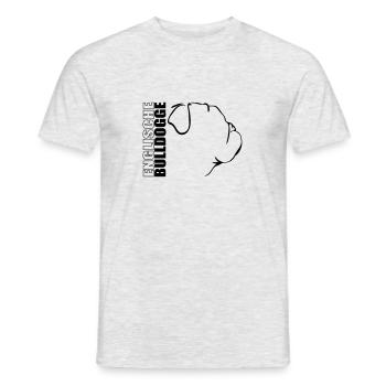 ENGLISCHE BULLDOGGE PROFIL - Männer T-Shirt - Grau meliert - Vorne - AI Model Male 178 dark (178cm)