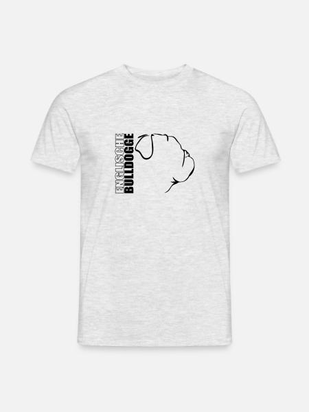 ENGLISCHE BULLDOGGE PROFIL - Männer T-Shirt - Grau meliert