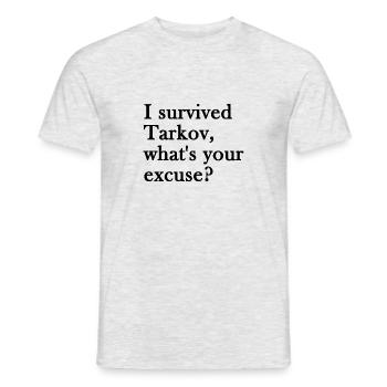 Escape from Tarkov - I survived - Männer T-Shirt - Grau meliert - Vorne - AI Model Male 178 dark (178cm)