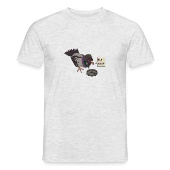 Pigeon triste - T-shirt homme - gris chiné - Devant - AI Model Male 178 dark (178cm)
