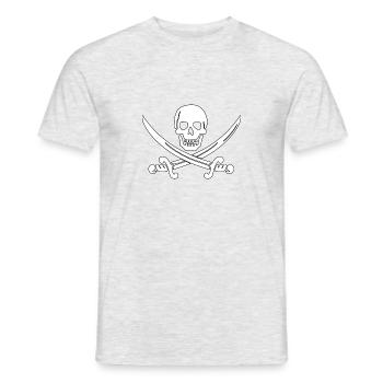 Piratenschädel - Männer T-Shirt - Grau meliert - Vorne - AI Model Male 178 dark (178cm)