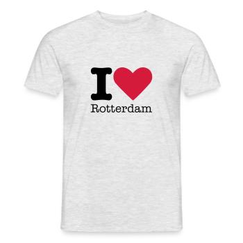 I Love Rotterdam - T-shirt homme - gris chiné - Devant - AI Model Male 178 dark (178cm)