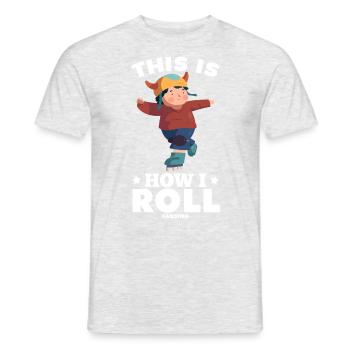 Kind fährt Inline Skates - Männer T-Shirt - Grau meliert - Vorne - AI Model Male 178 dark (178cm)