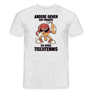 Andere gehen zur Therapie ich spiele Tischtennis - Männer T-Shirt - Grau meliert - Vorne - AI Model Male 178 dark (178cm)